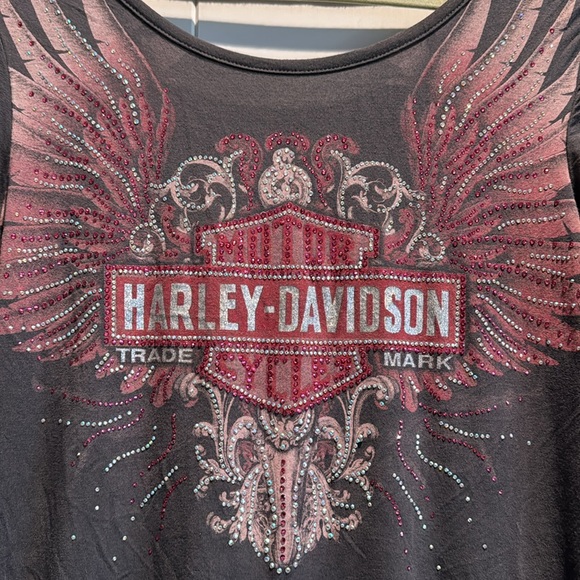 Harley Davidson Shirt with Rhinestone size Small - Picture 2 of 6